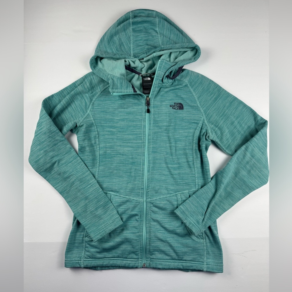 The North Face Women's Mezzaluna Full Zip green striped jacket size small